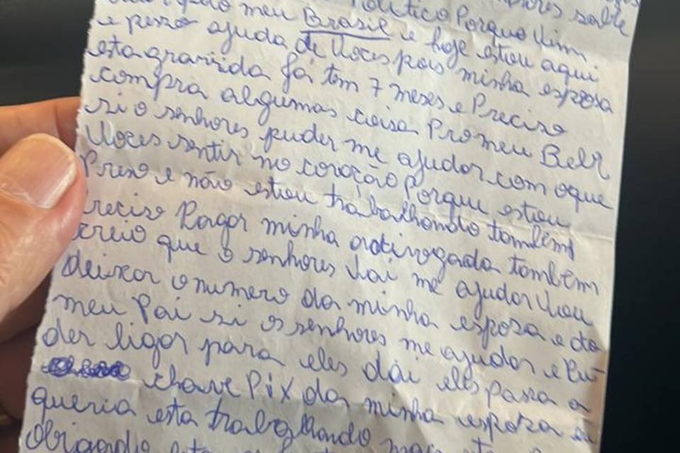 Carta de preso - Metrópoles