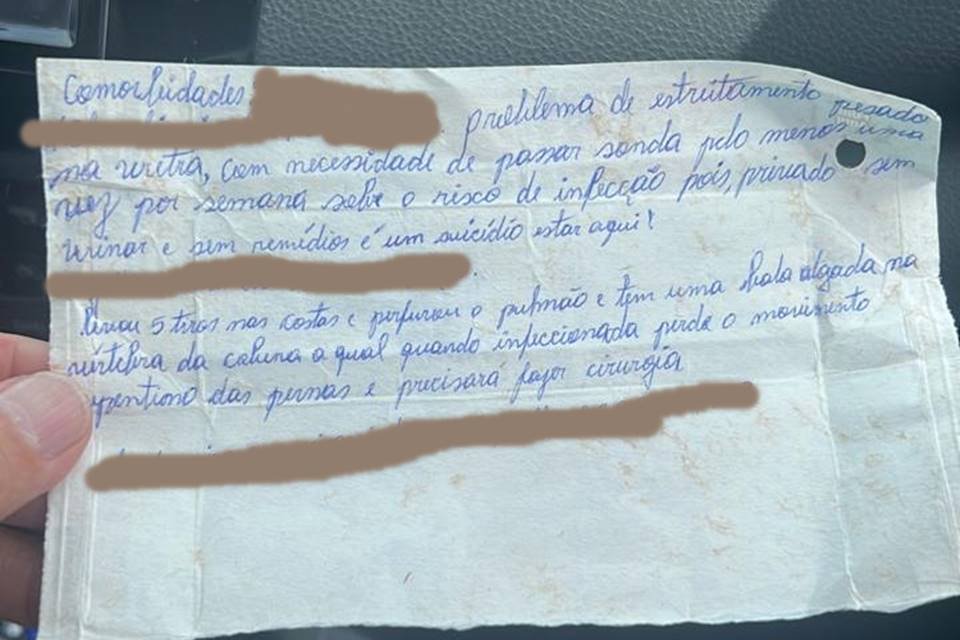 Carta de preso - Metrópoles