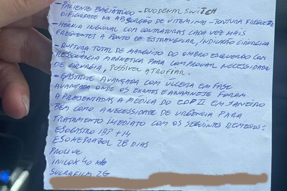 Carta de preso - Metrópoles