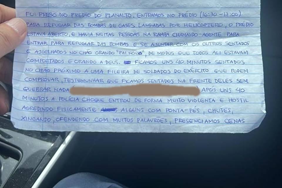 Carta de preso - Metrópoles