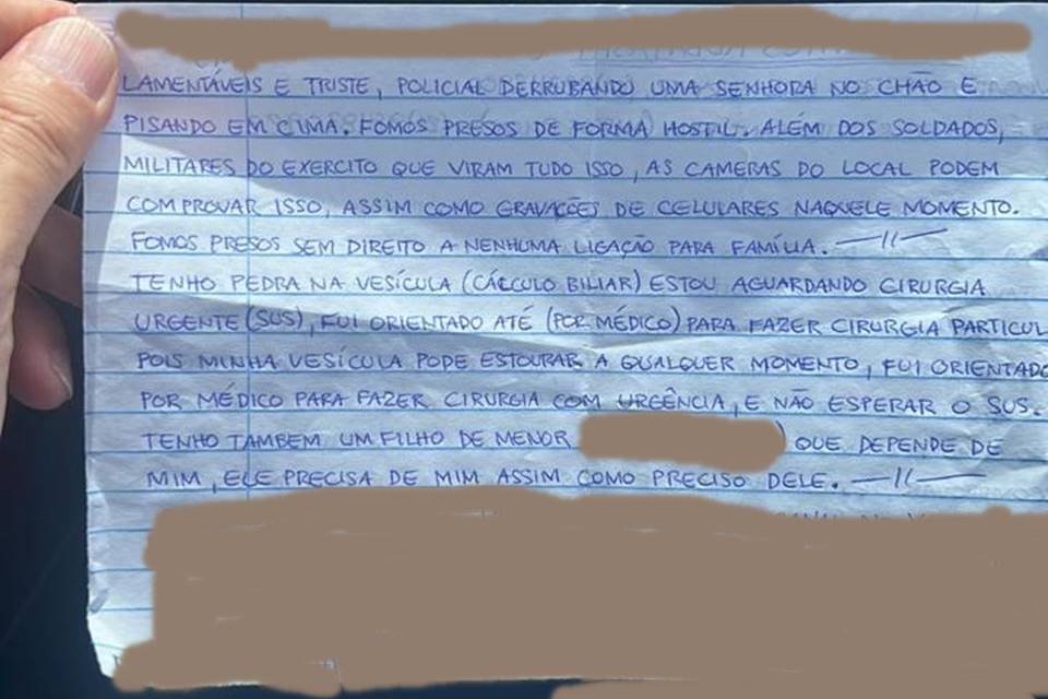 Carta de preso - Metrópoles