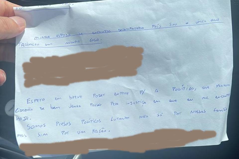 Carta de preso - Metrópoles