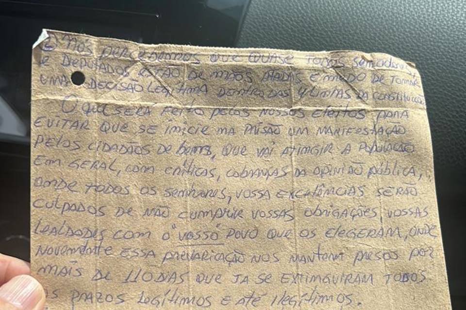 Carta de preso - Metrópoles
