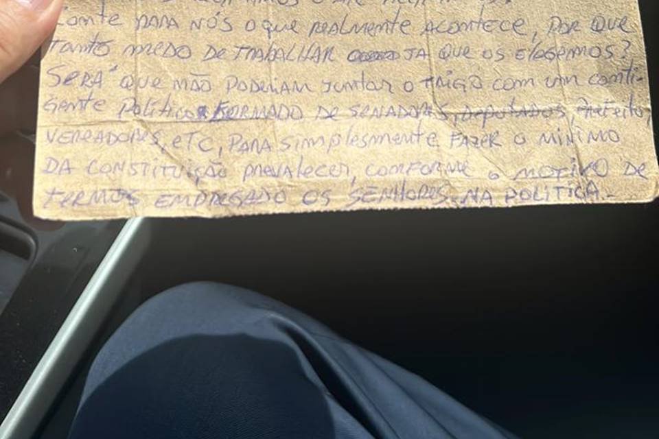 Carta de preso - Metrópoles