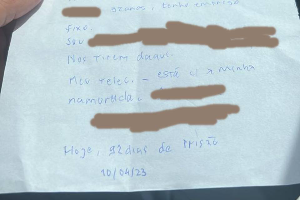 Carta de preso - Metrópoles