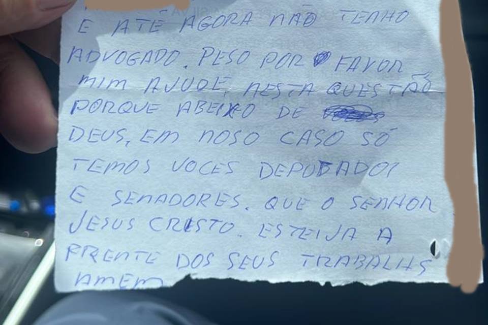 Carta de preso - Metrópoles