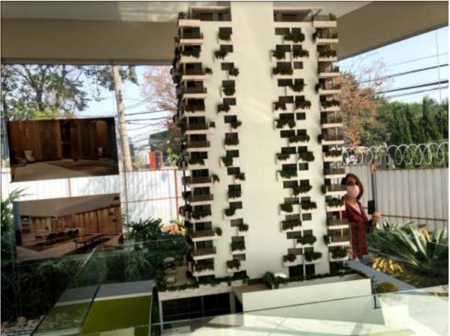 No projeto, o edifício tem 16 andares e é composto por 77 apartamentos que teriam de 50 m² a 165 m²