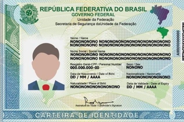 Imagem colorida: modelo de nova identidade - Metrópoles