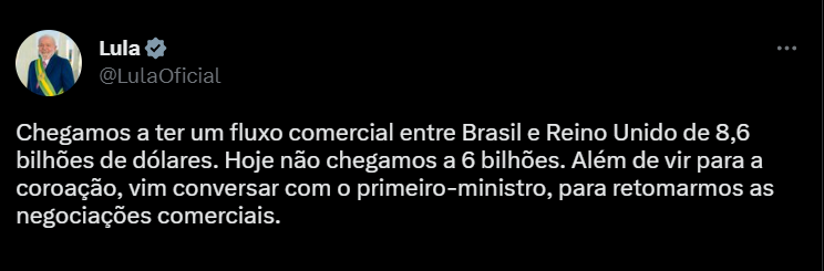 Lula Twitter / Metrópoles