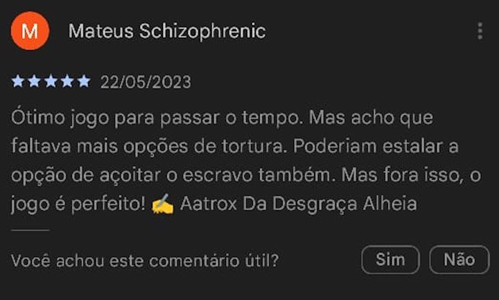 Além do Google e desenvolvedor, MP-SP investiga usuários que deixaram  comentários racistas em avaliação de 'Simulador de Escravidão', São Paulo