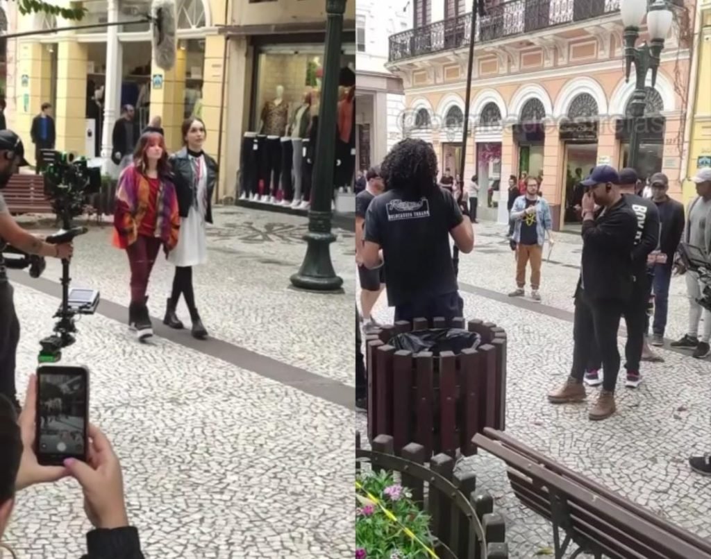 Gravação de filme de Larissa Manoela termina em confusão, após vendedor de balas tentar se aproximar da atriz