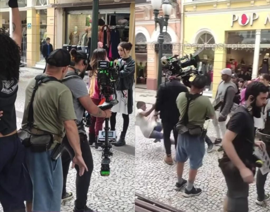 Gravação de filme de Larissa Manoela termina em confusão, após vendedor de balas tentar se aproximar da atriz