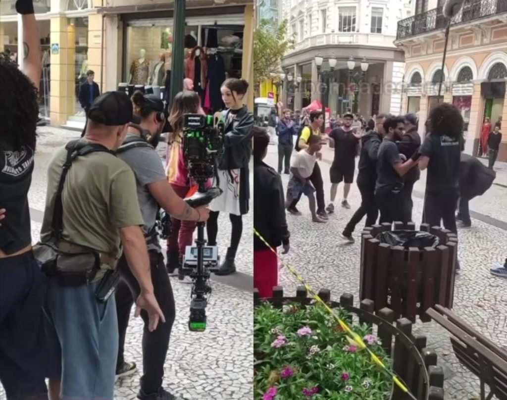 Gravação de filme de Larissa Manoela termina em confusão, após vendedor de balas tentar se aproximar da atriz