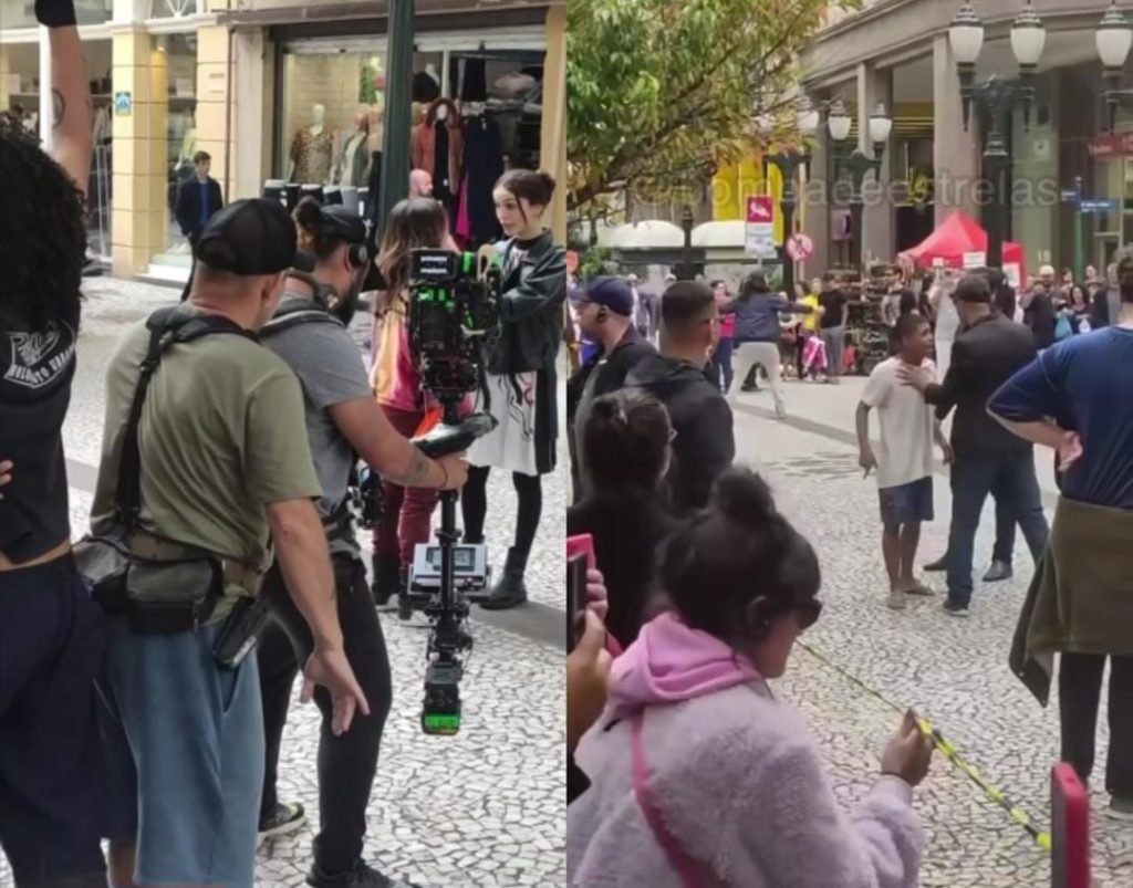 Gravação de filme de Larissa Manoela termina em confusão, após vendedor de balas tentar se aproximar da atriz
