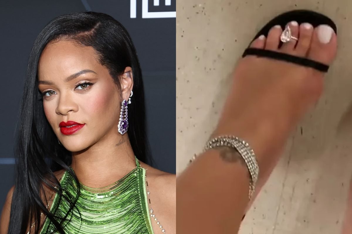 Rihanna e seu pé com anel milionário