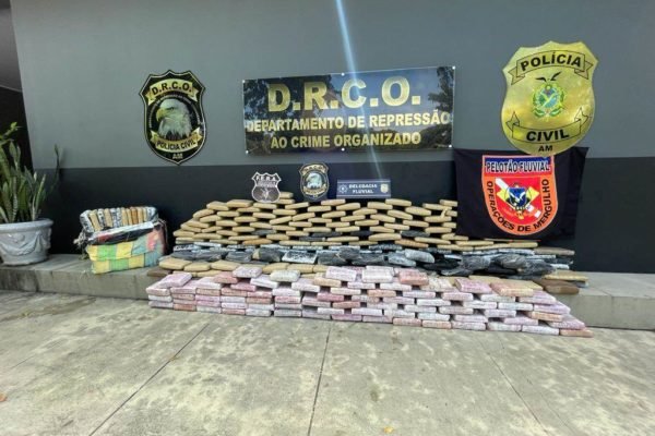 Carga de maconha encontrada em avião submerso no Rio Negro no Amazonas