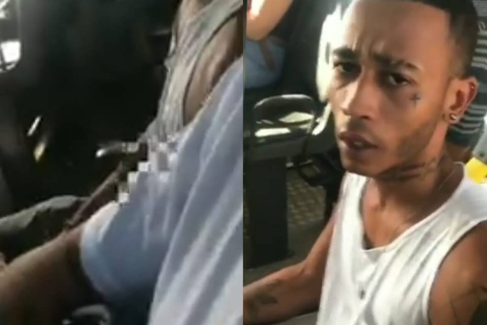 Imagem mostra homem suspeito de importunação sexual em ônibus - Metrópoles