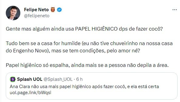 Na imagem, um print de uma publicação no Twitter - Metrópoles