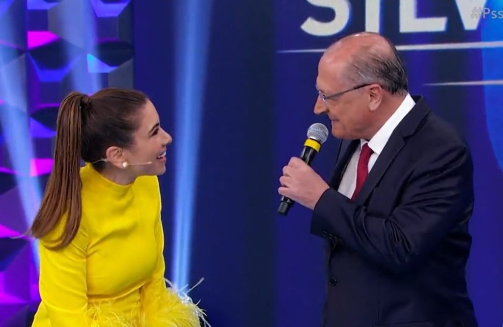 Geraldo Alckmin no Programa Silvio Santos, ao lado de Patrícia Abravanel