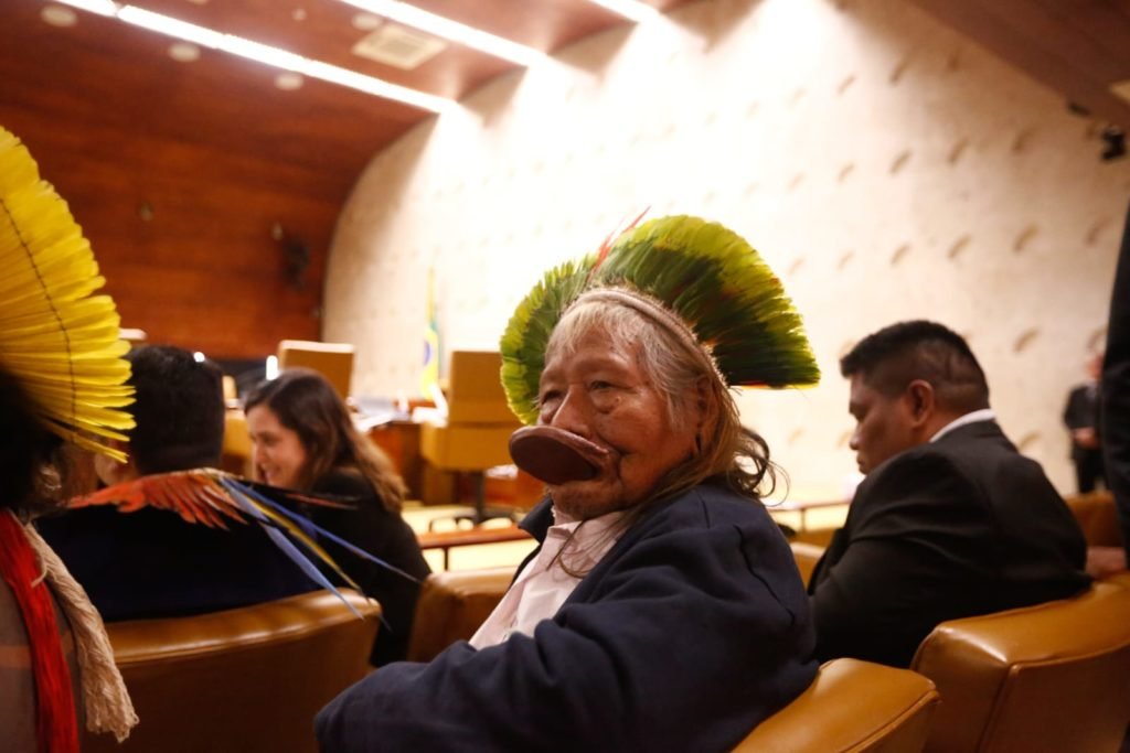 Lider indígena Cacique Raoni Metuktire em julgamento no STF sobre Marco Temporal - Metrópoles