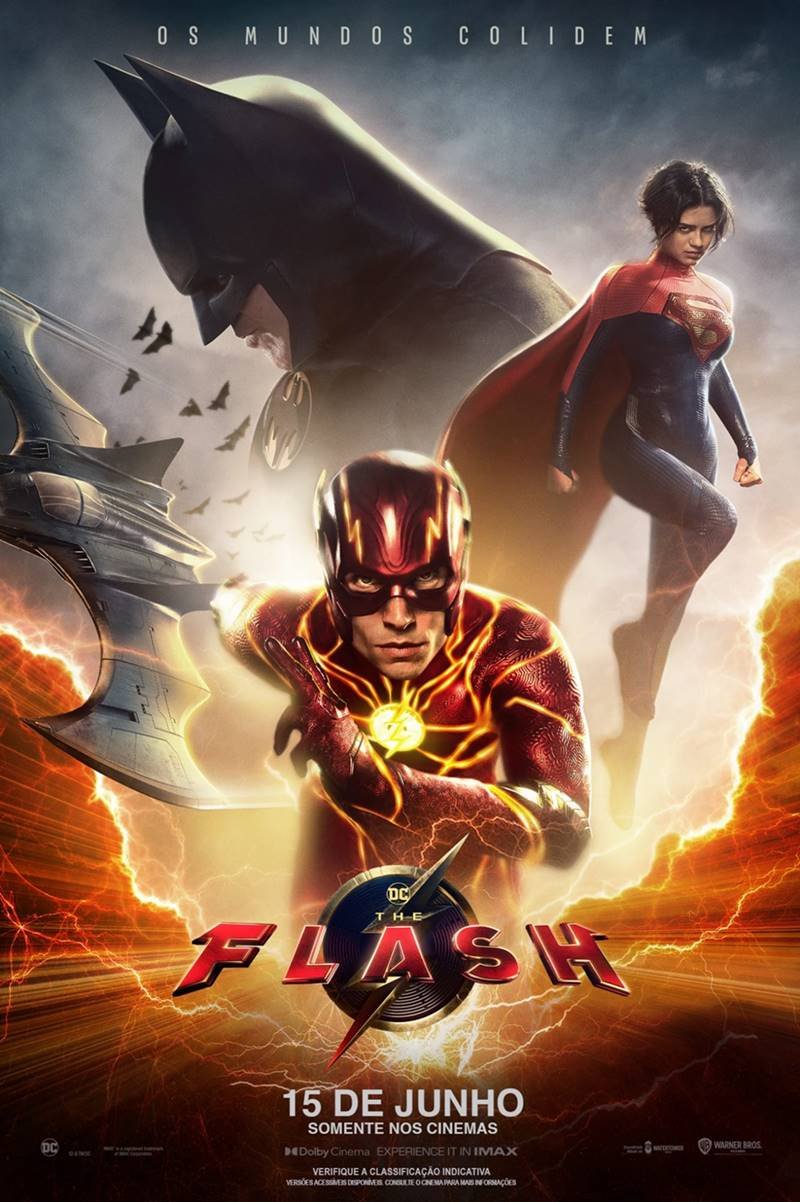 Pôster do filme The Flash com Zara e Batman