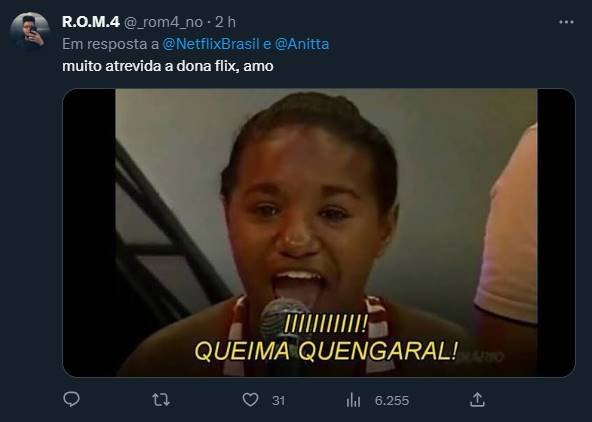 Anitta e Netflix 'batem-boca' no Twitter e internauta dispara: 'e