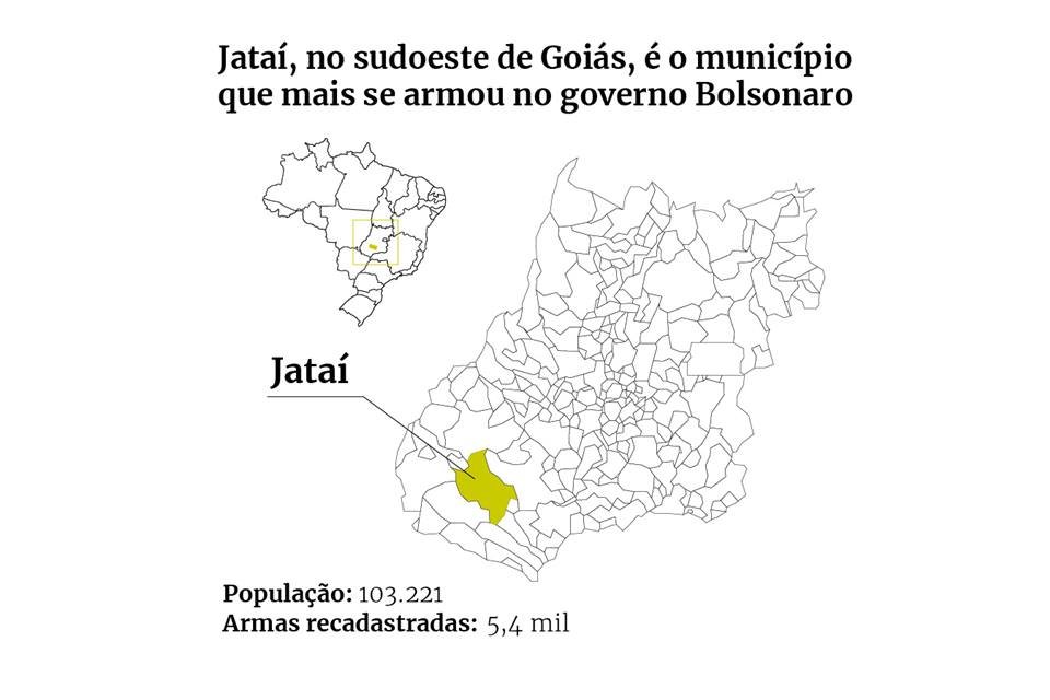 Imagem mostra mapa de Jataí, município de Goiás - Metrópoles