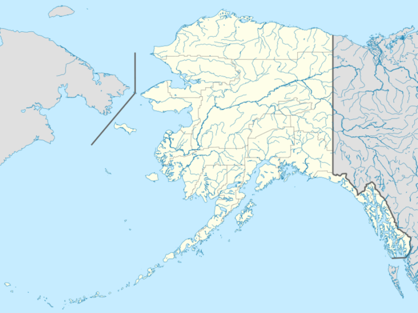 mapa colorido do alasca