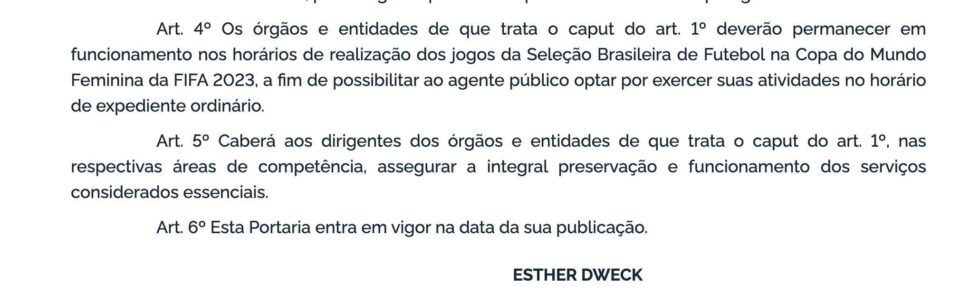 Nova portaria estabelece ponto facultativo durante os jogos do Brasil na  Copa — Universidade Federal de Alagoas