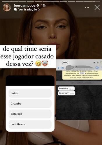 Fernanda Campos expõe mais um jogador, mas faz mistério sobre o nome