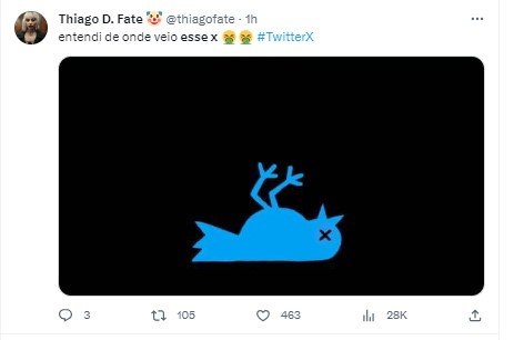 Passarinho azul do Twitter desmaiado/morto