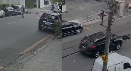 Colagem de fotos; à esquerda, um homem caminha enquanto uma mulher está deitada no chão, próxima à calçada da rua - Metrópoles