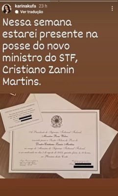 Zanin vai a aniversário de advogado em Brasília