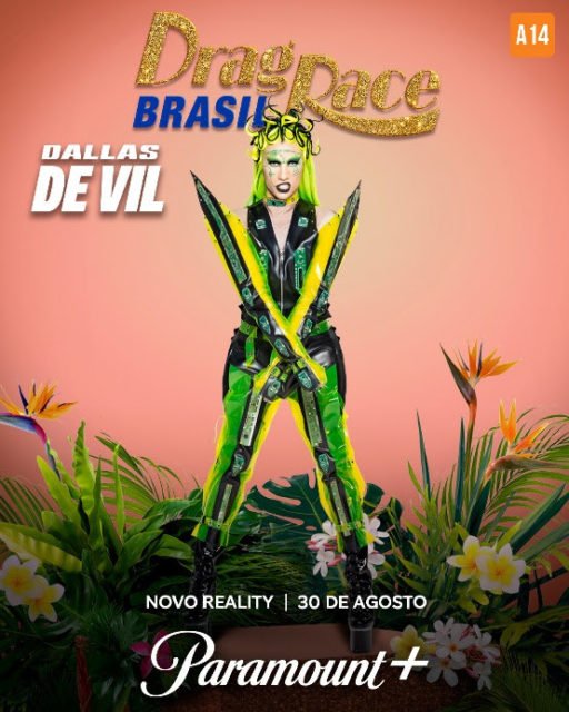 Foto colorida de drag quenn participante do programa Drag Race Brasil - Metrópoles
