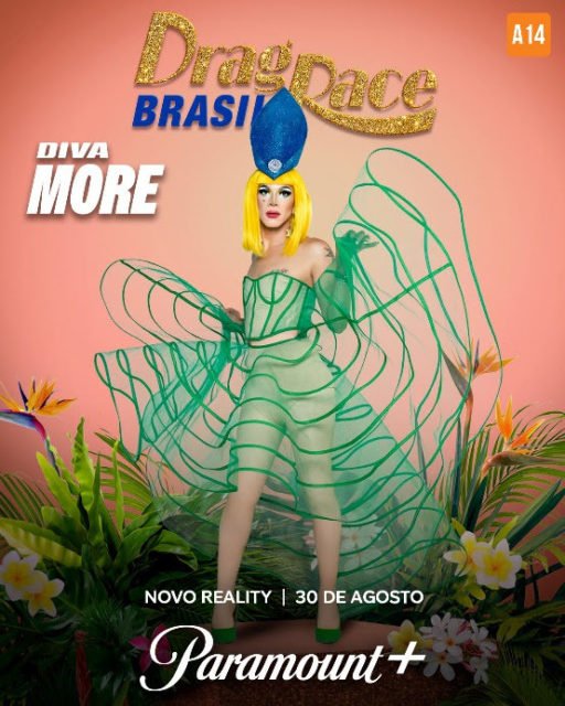 Foto colorida de drag quenn participante do programa Drag Race Brasil - Metrópoles