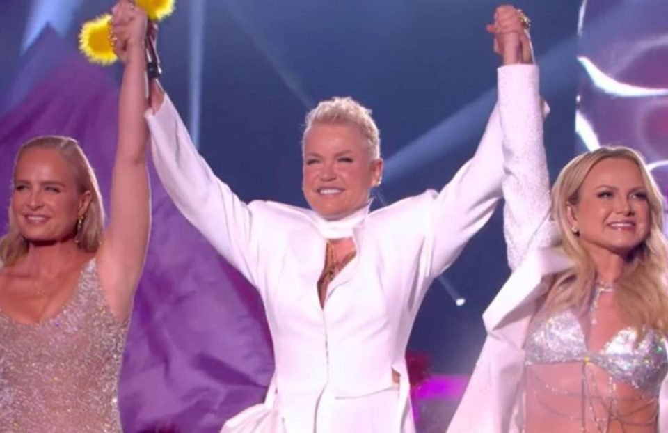 Foto colorida de Xuxa, Eliana e Angélica juntas na Globo - Metrópoles