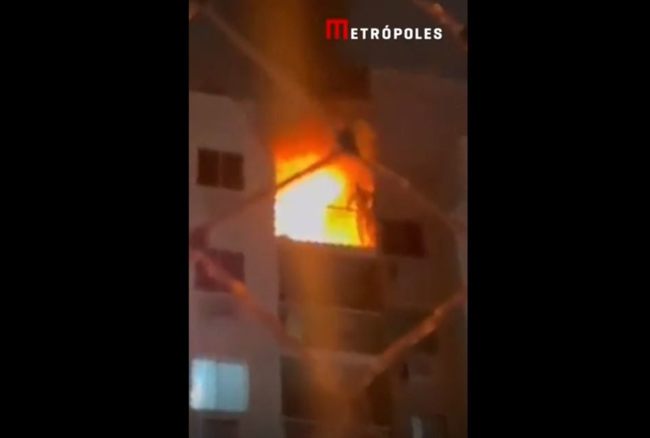 Cenas fortes: vídeo mostra personal que morreu em incêndio tentando pular  de varanda