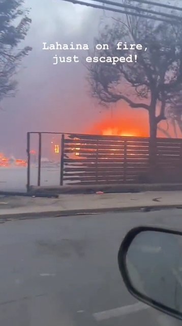 Imagem colorida de incêndios florestais que ocorreram em Maui, Havaí - Metrópoles