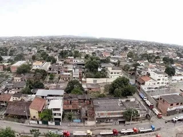 Fotografia colorida,vista aérea de comunidade São Gonçaloade