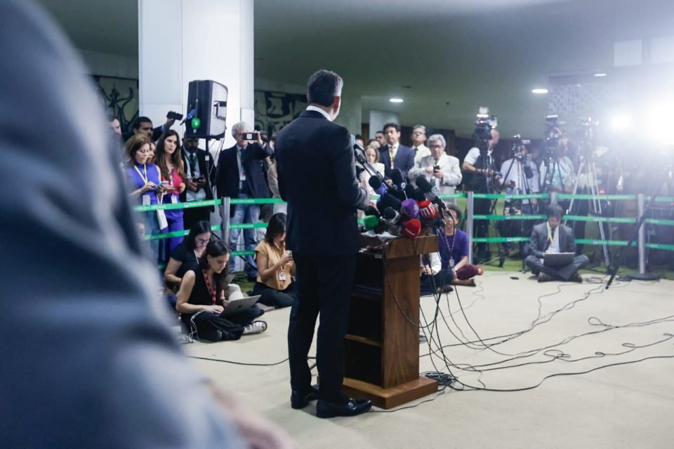 Arthur Lira (PP-AL), presidente da Câmara dos Deputados, concede entrevista coletiva no Salão Verde - Metrópoles