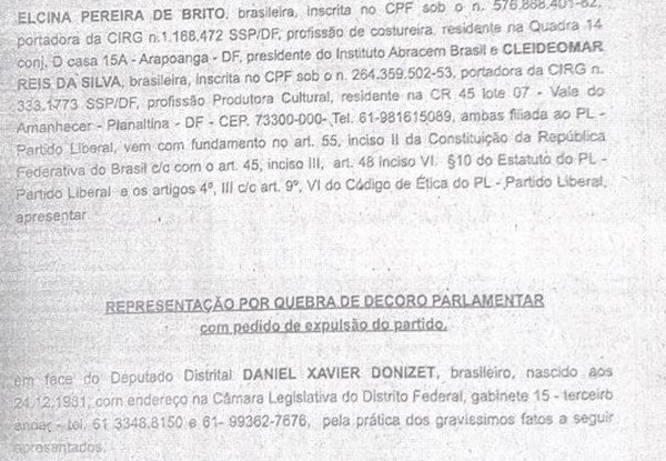 Pedido de expulsão de Daniel Donizet do PL-DF
