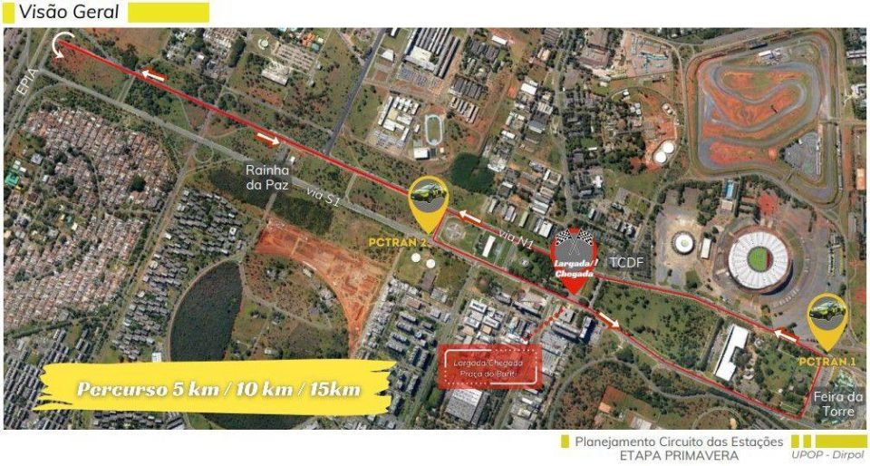 Imagem de satélite mostrando alterações no trânsito de Brasília
