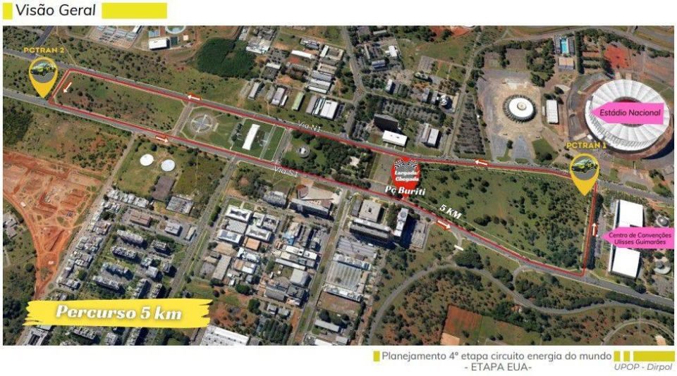 Imagem de satélite mostrando alterações no trânsito de Brasília