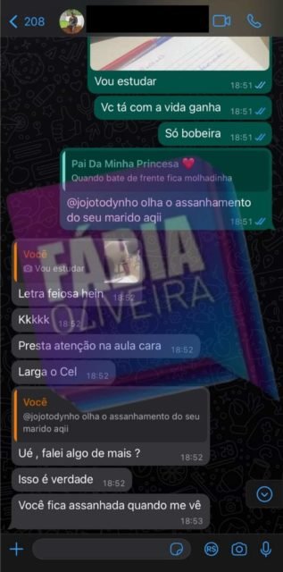 Namorado de Jojo Todynho troca mensagens picantes com ex-esposa: Quer  vender o corpo?