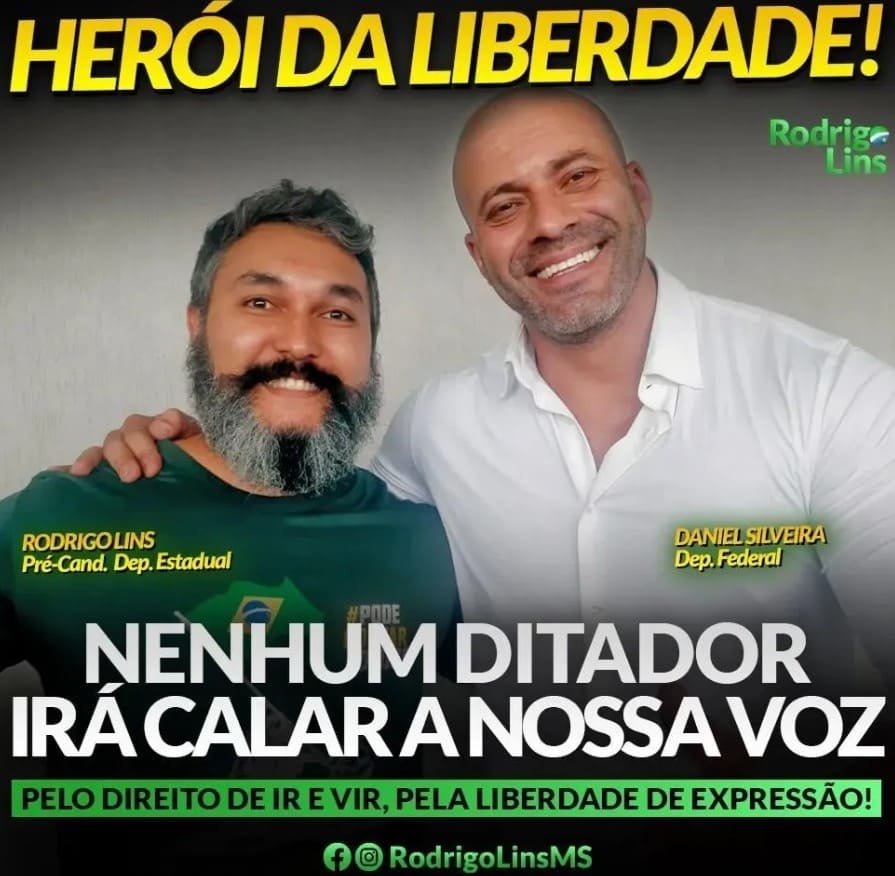 Imagem colorida do O empresrio Rodrigo Lins e o ex-parlamentar Daniel Silveira - Metrpoles