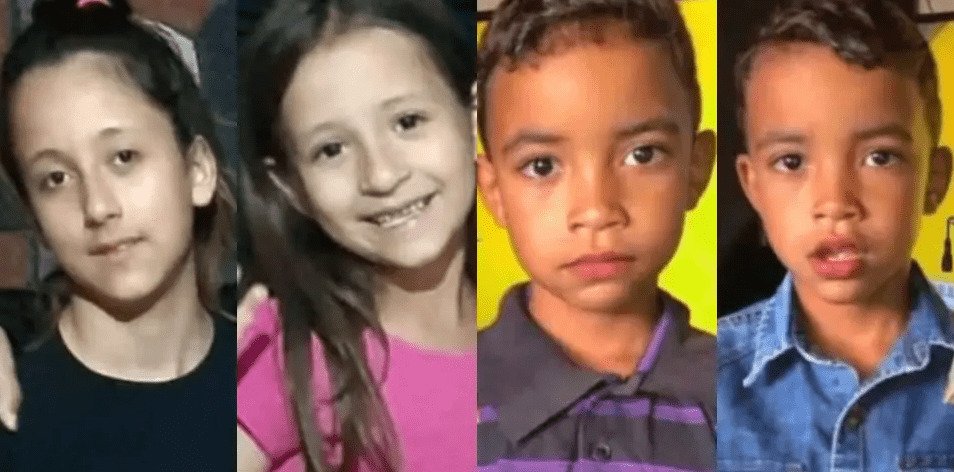 Imagem colorida dAs crianças vitimadas no Paraná, em atropelamento - Metrópoles
