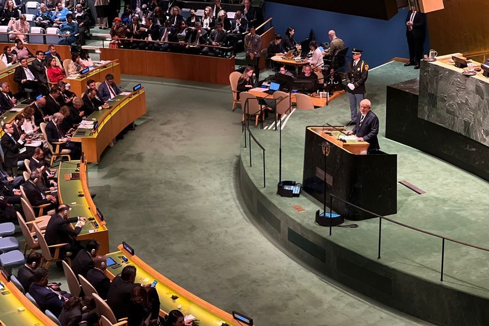 Imagem colorida mostra Lula discursa na ONU - Metrópoles