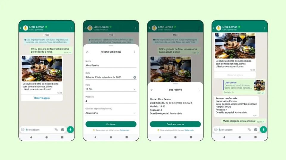 Imagem colorida do preview do beta da atualização e expansão do WhatsApp Business - Metrópoles