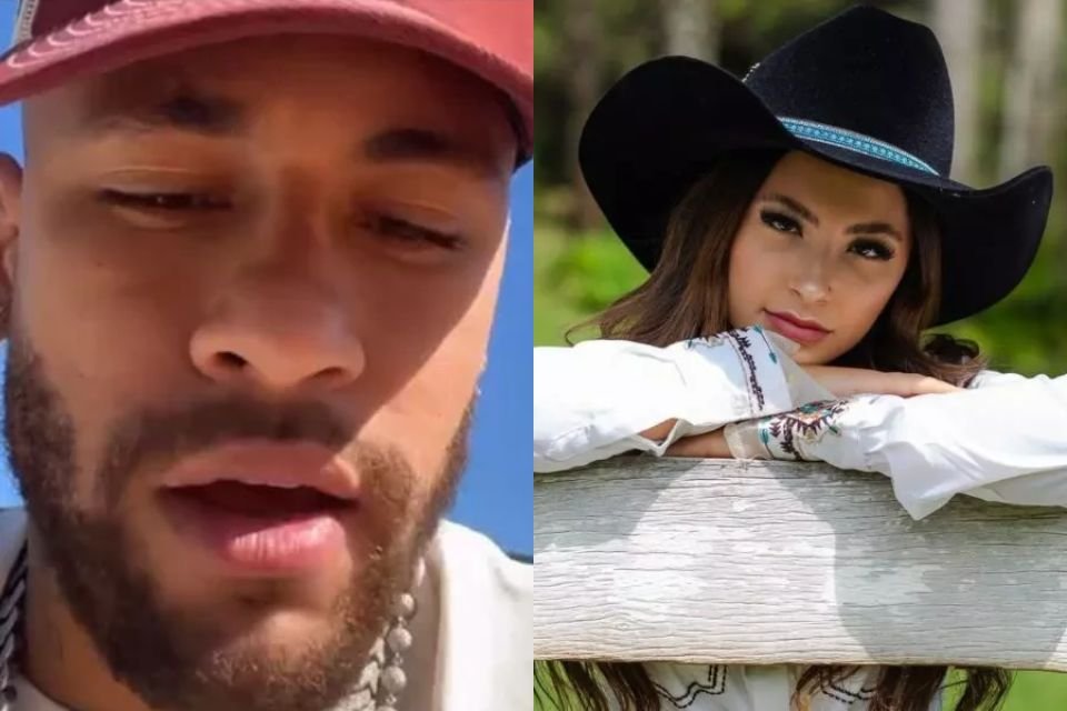 Neymar e Nathalia Valente em tela dividida - Metrópoles