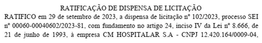 Imagem mostra publicação no DODF